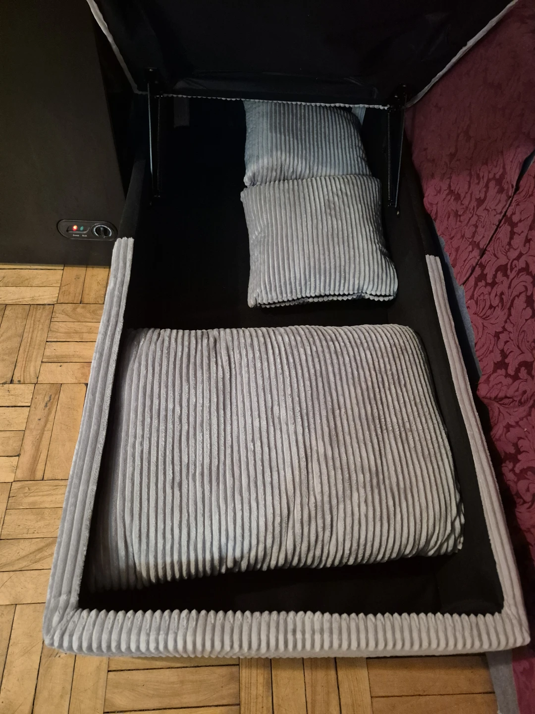 BN)Grey Corduroy Lounge Chair With Stroage - photo 2