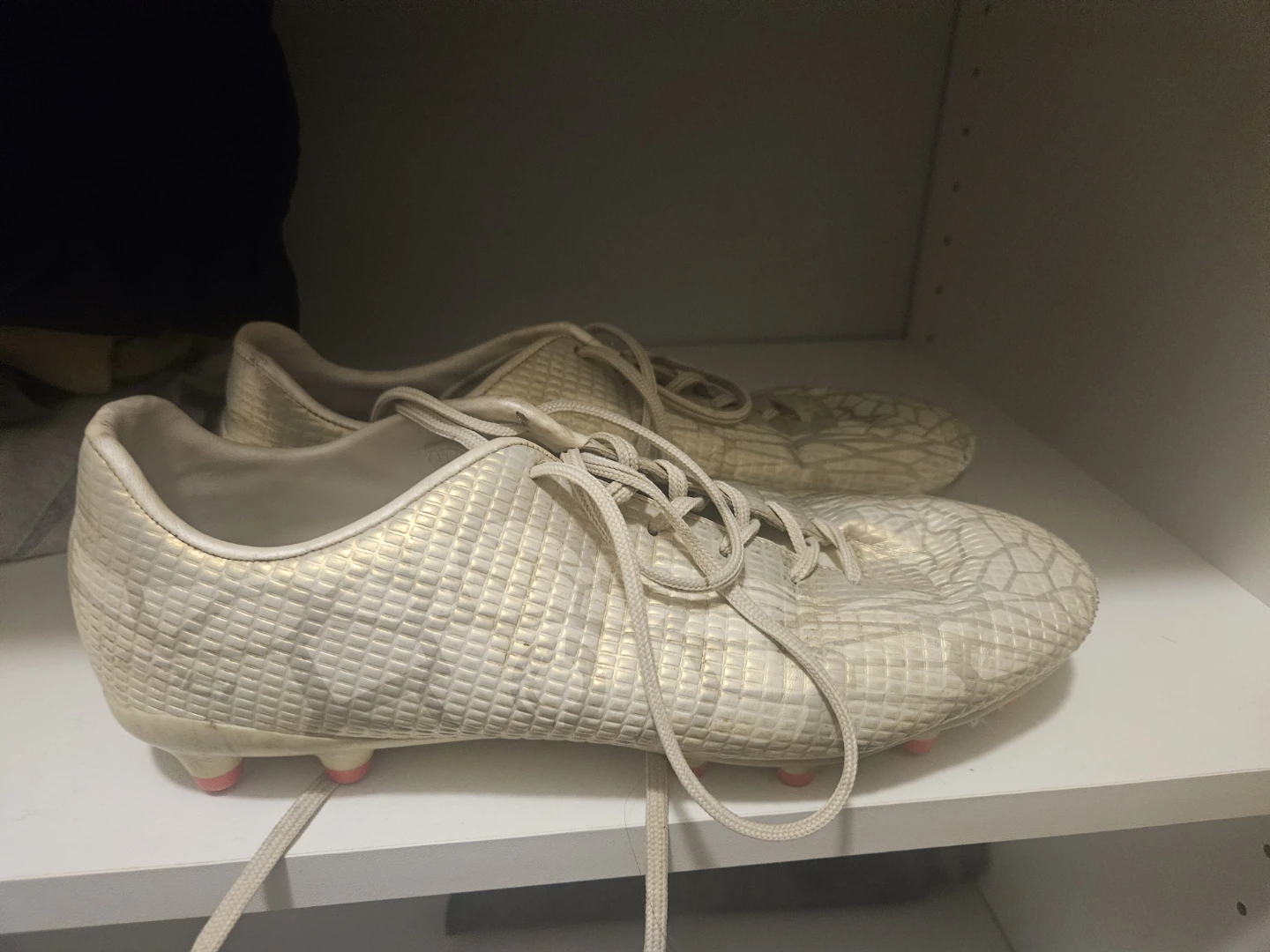 White & Gold Soccer Cleats