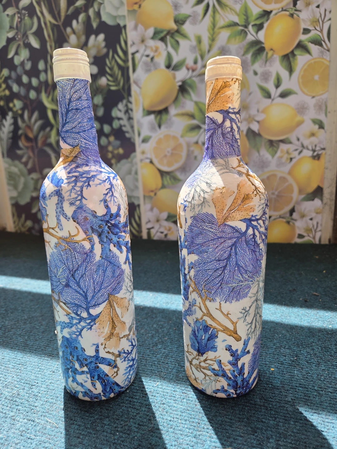 Decorative Bottles Set - Blue Coral Design - photo 4