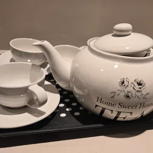 White Tea Set with Teapot and Cups