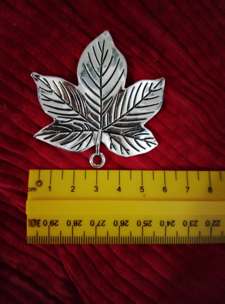 Silver Tone Maple Leaf Pendant Charm
