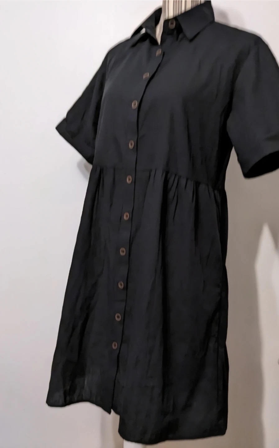 Black Button-Up Shirt Dress - photo 3