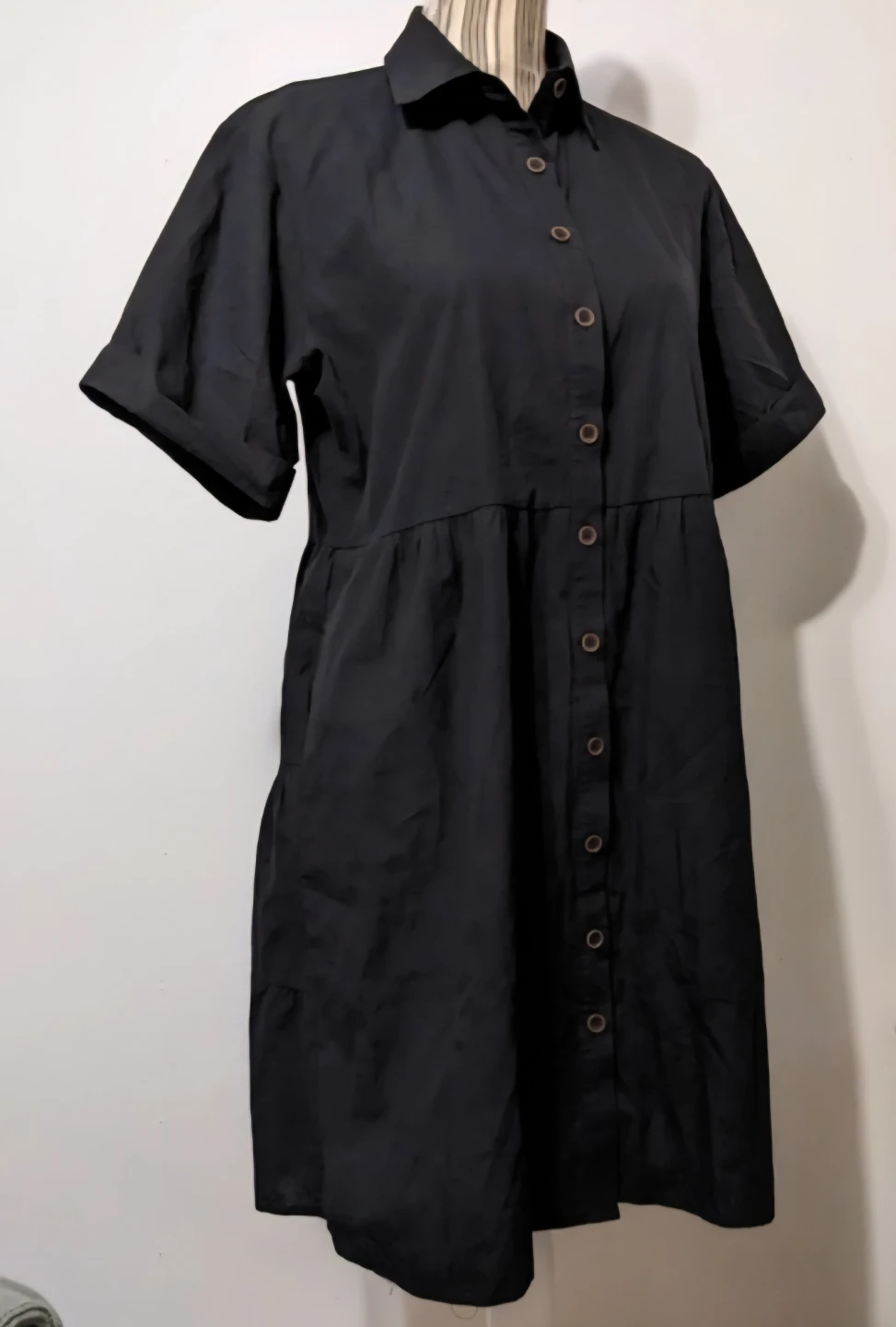 Black Button-Up Shirt Dress - photo 4