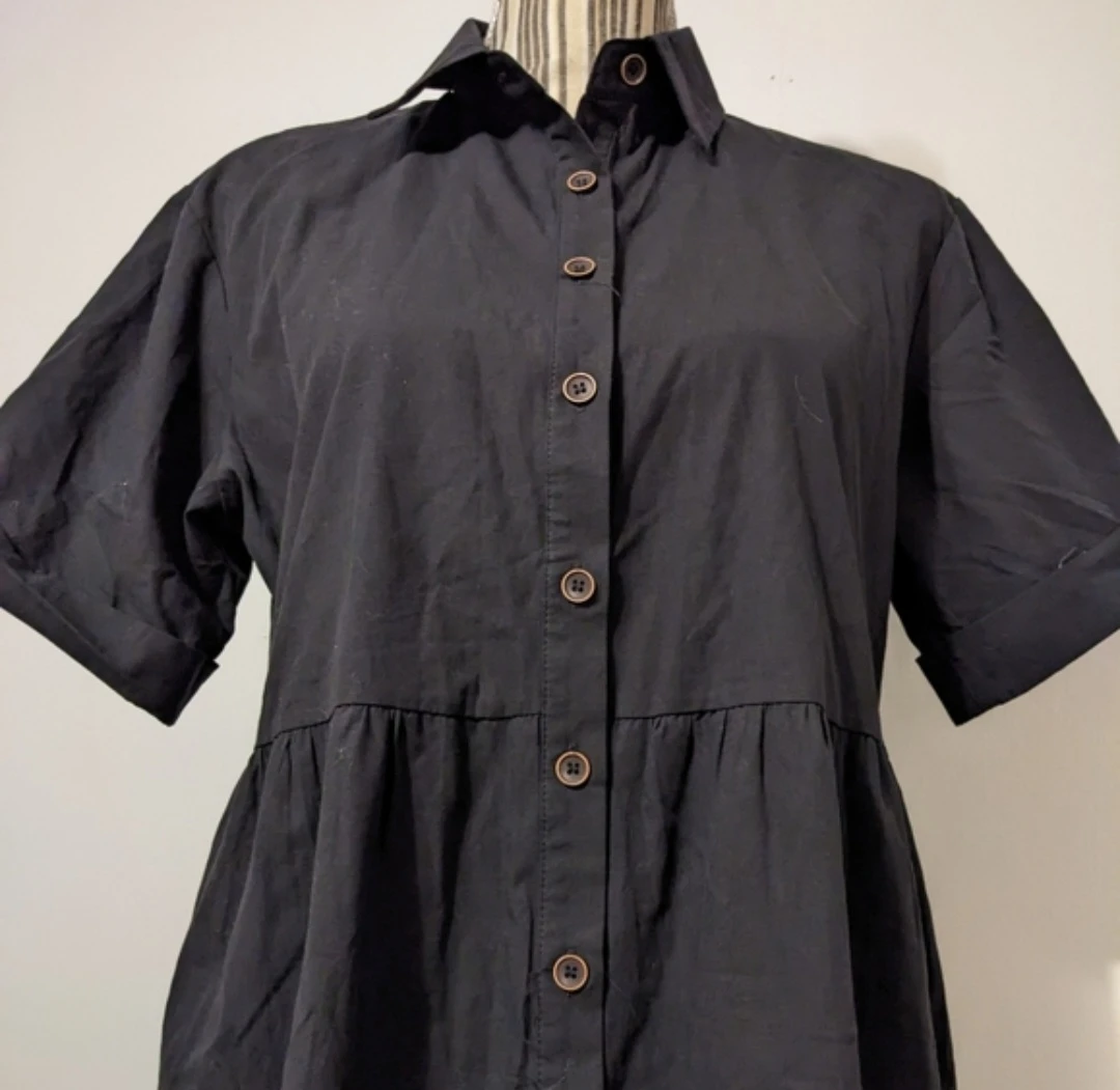 Black Button-Up Shirt Dress - photo 5