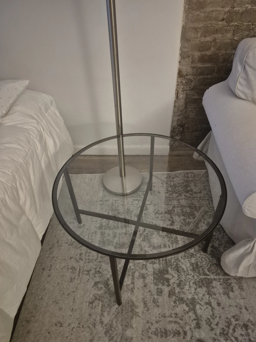 Round Glass Top Side Table