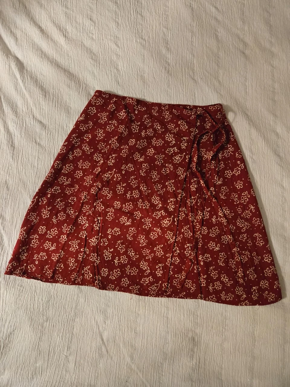 New Look Red Floral Wrap Skirt