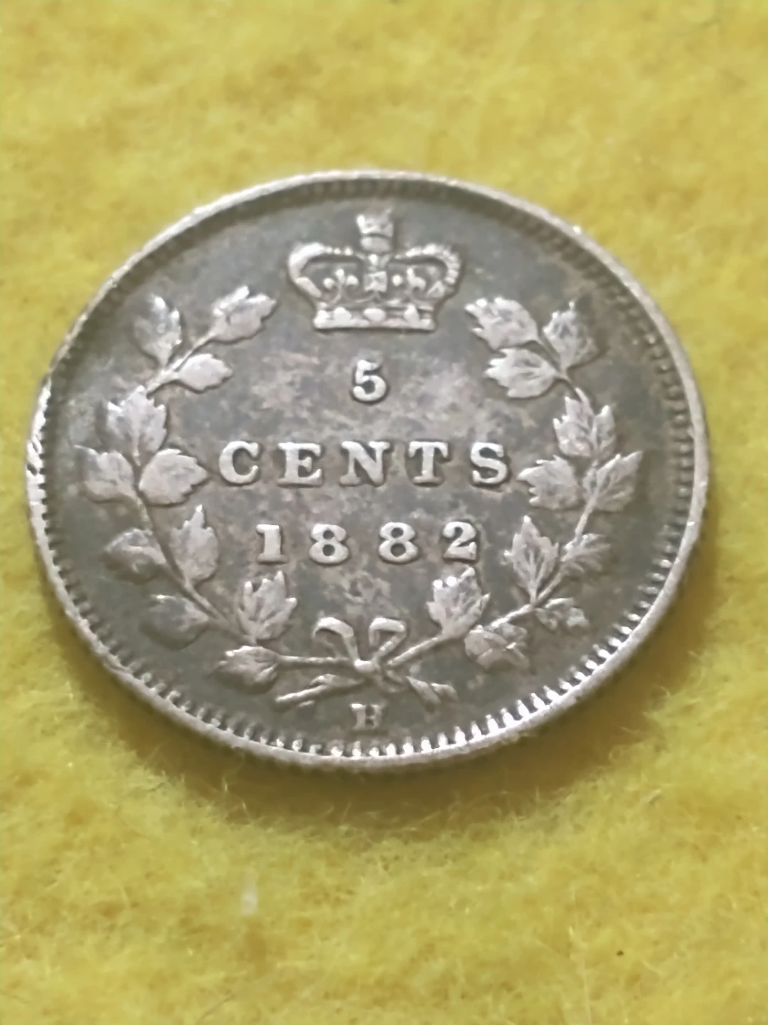 Lovely 1882H Canada five cents .925 silver coin KM #2