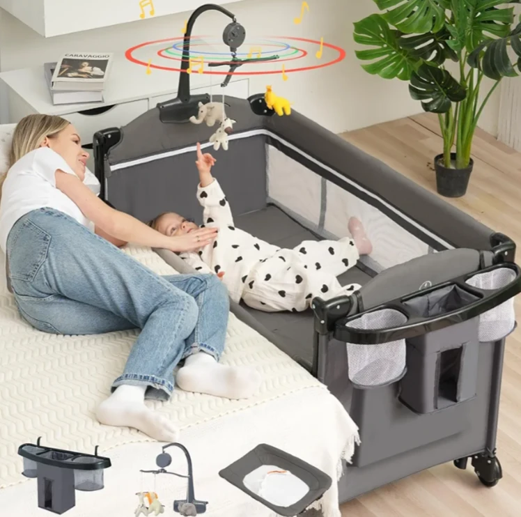 MEICHYUN Baby Play Yard with Changing Table and Mosquito Net