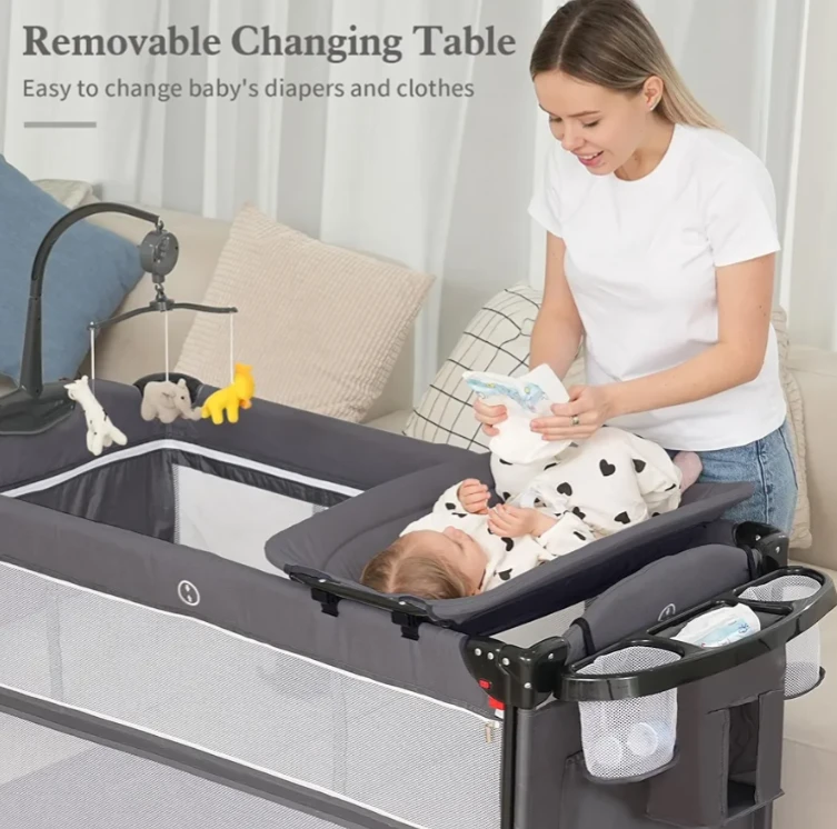 MEICHYUN Baby Play Yard with Changing Table and Mosquito Net - photo 3