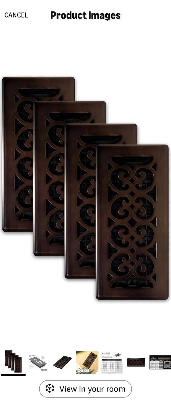 Decorative Floor Register - 4 Pack