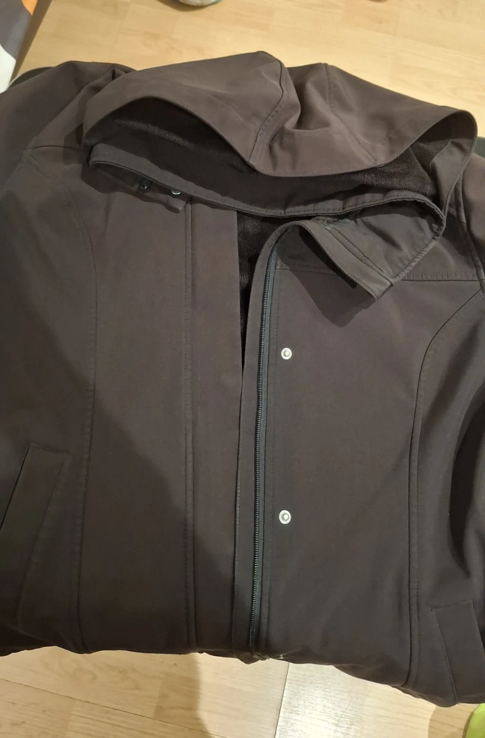 Large Women's Black Long Jacket with hood