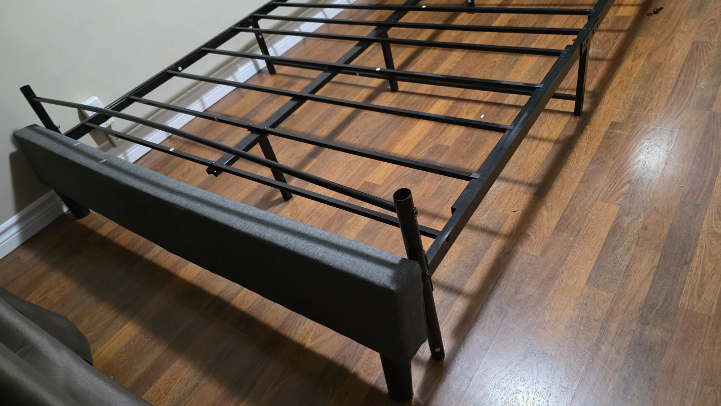 Grey Upholstered Queen Bed Frame - photo 2