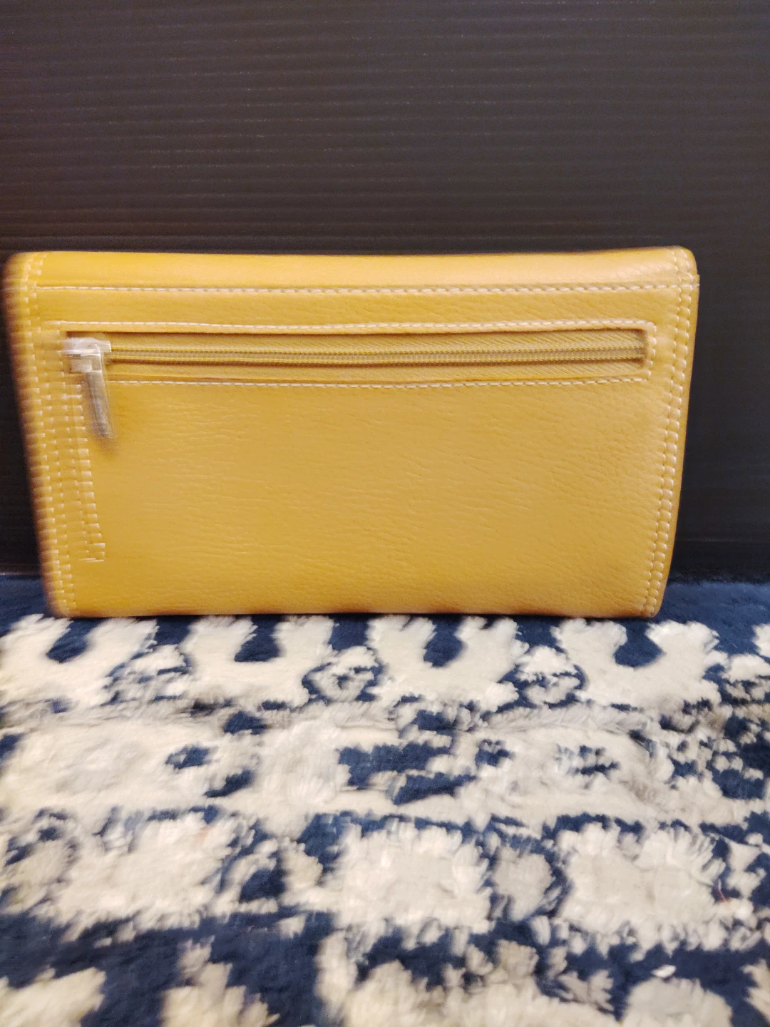 Leather Trifold Wallet - Beige - photo 2