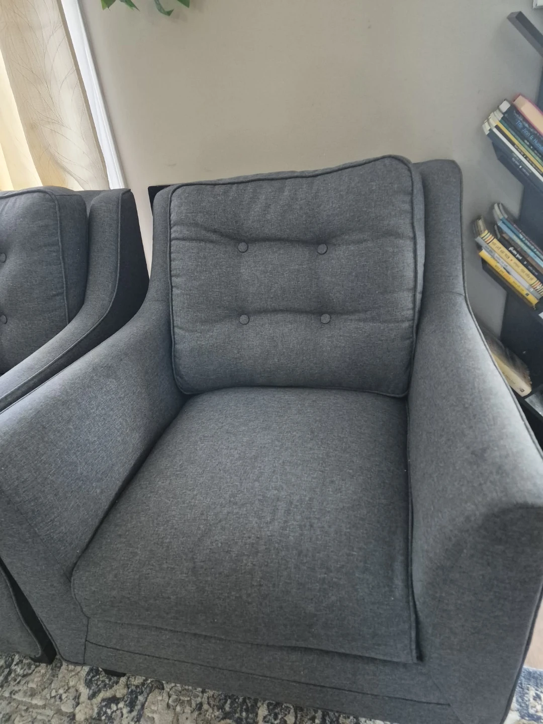 Grey Armchair and Loveseat Set - photo 5