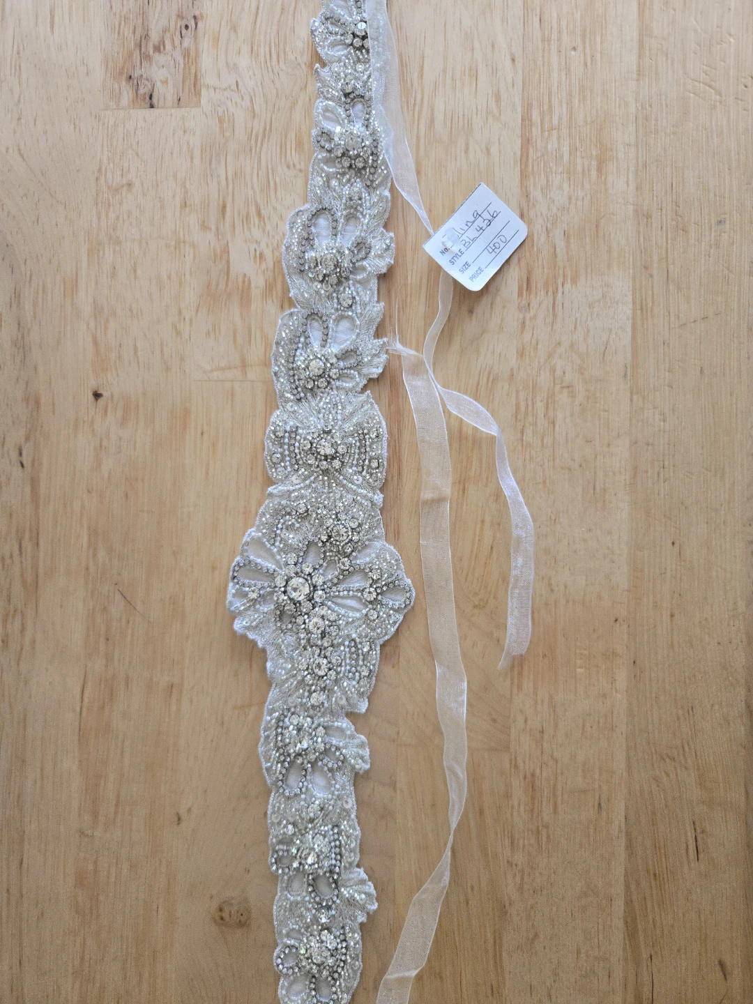 Embellished Bridal Belt Appliqué with Rhinestones