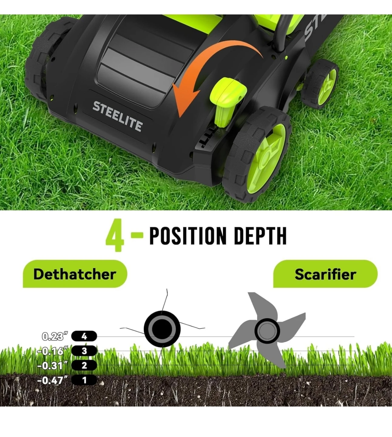 Steelite 2-in-1 Electric Lawn Dethatcher & Scarifier - photo 4