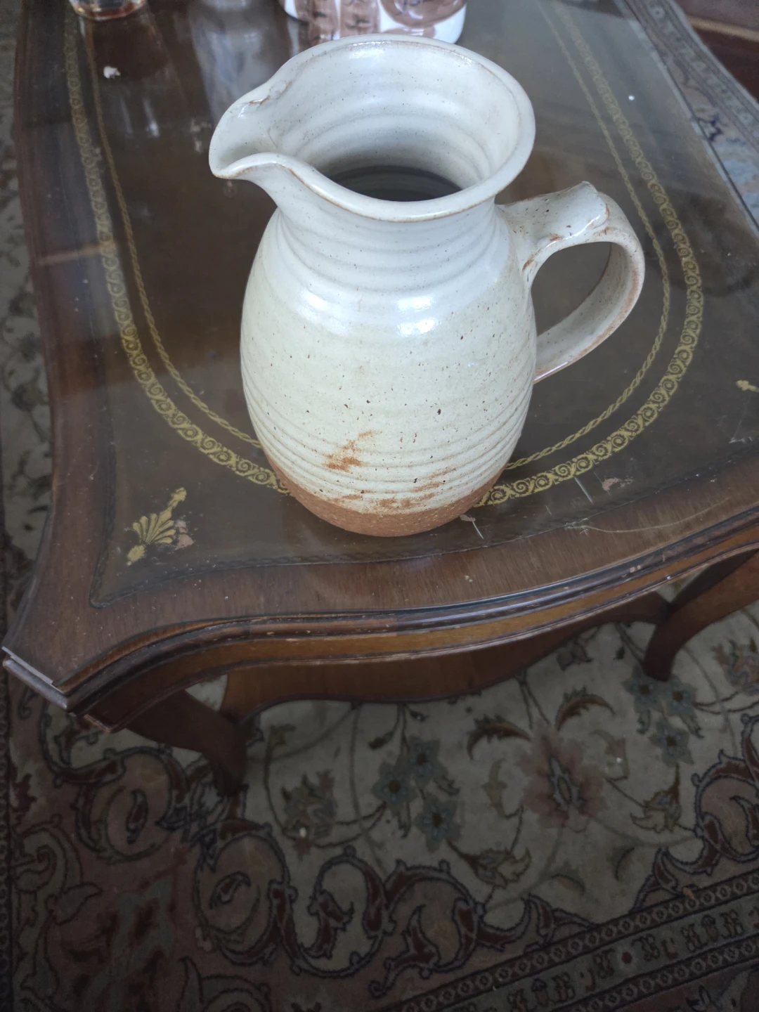 Cream Ceramic Pitcher