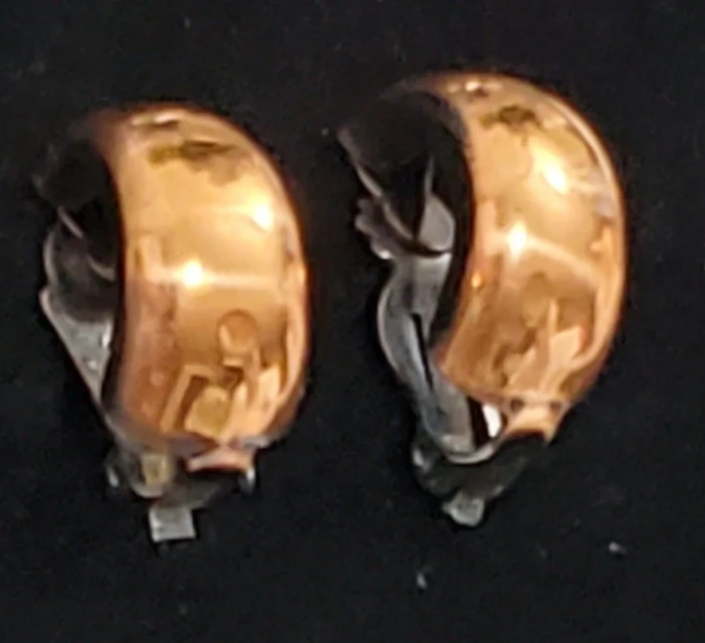 Vtg. Genuine copper Clip-on Hoop Earrings - photo 4