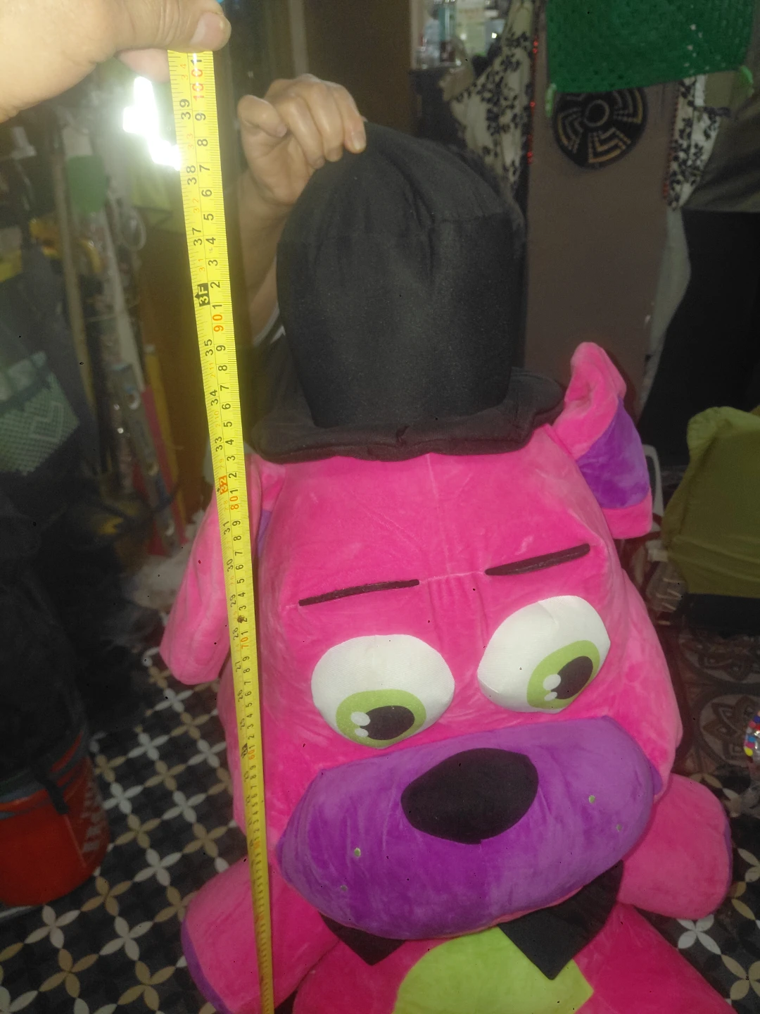 Large Pink Plush Toy with Top Hat - photo 3