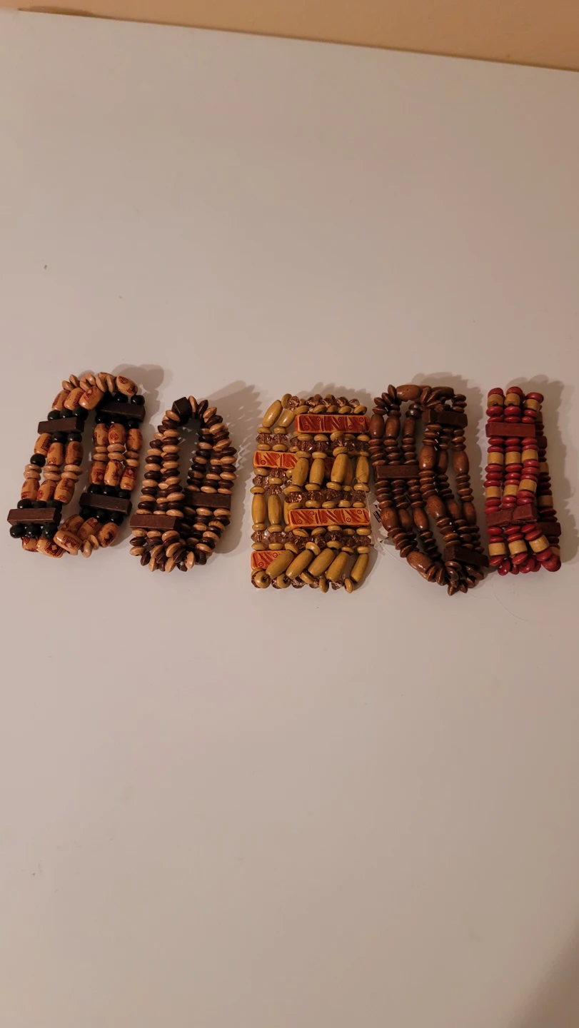 Wooden Bead Bracelets - (10)
