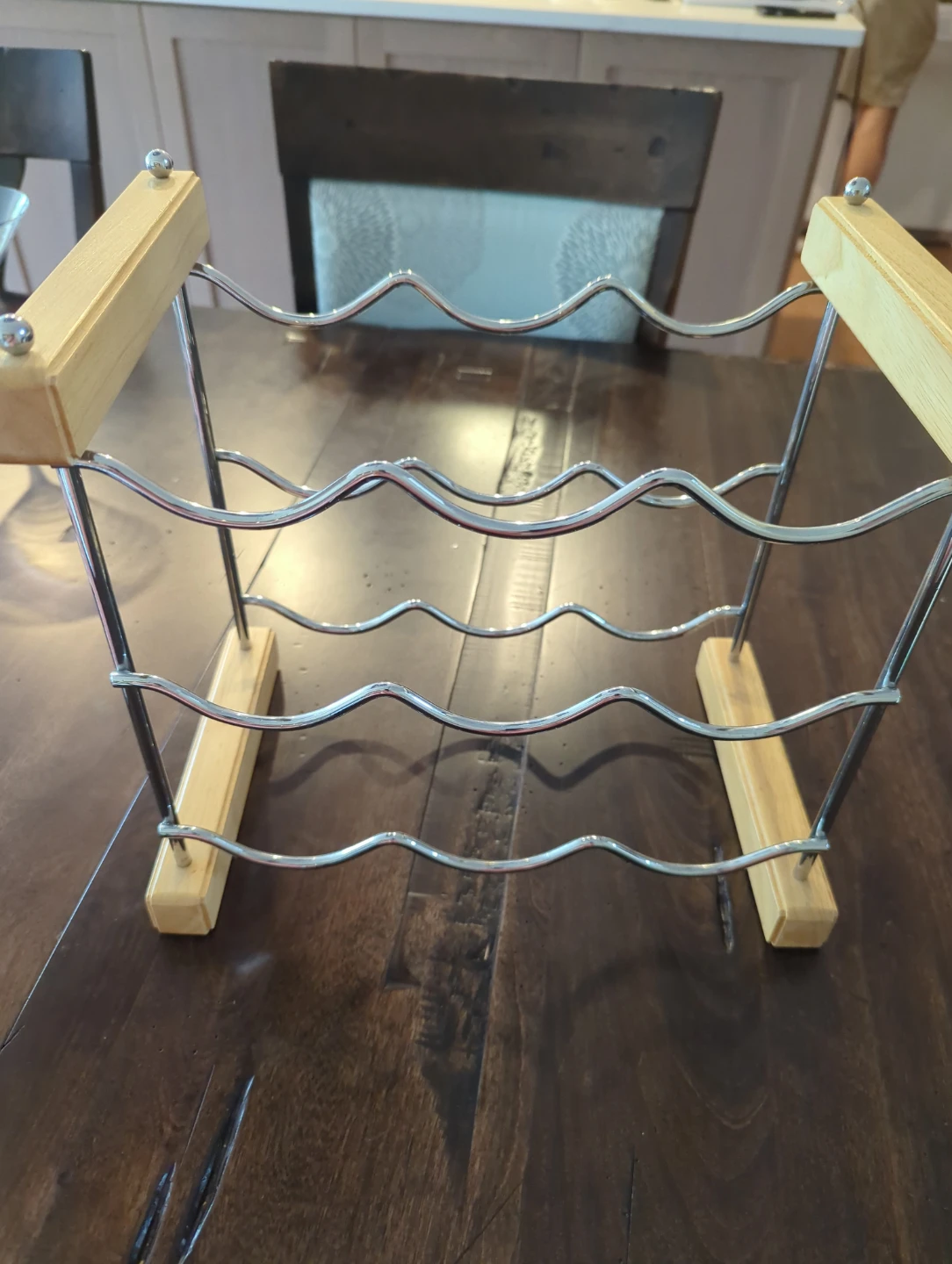 Wooden and Chrome Wine Rack