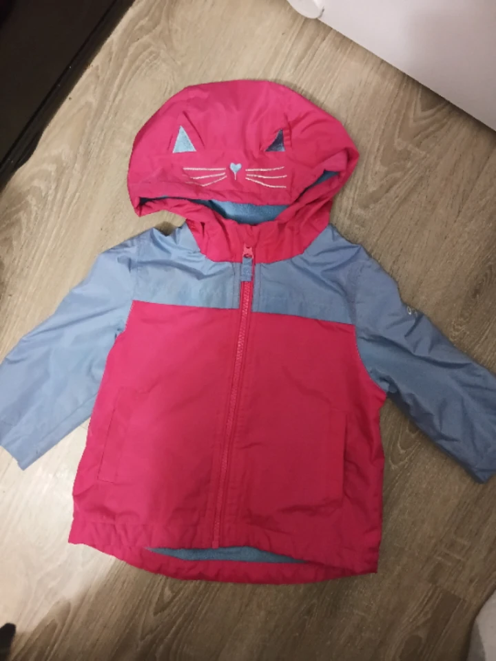 Kids' Cat Hooded Jacket - Pink & Blue