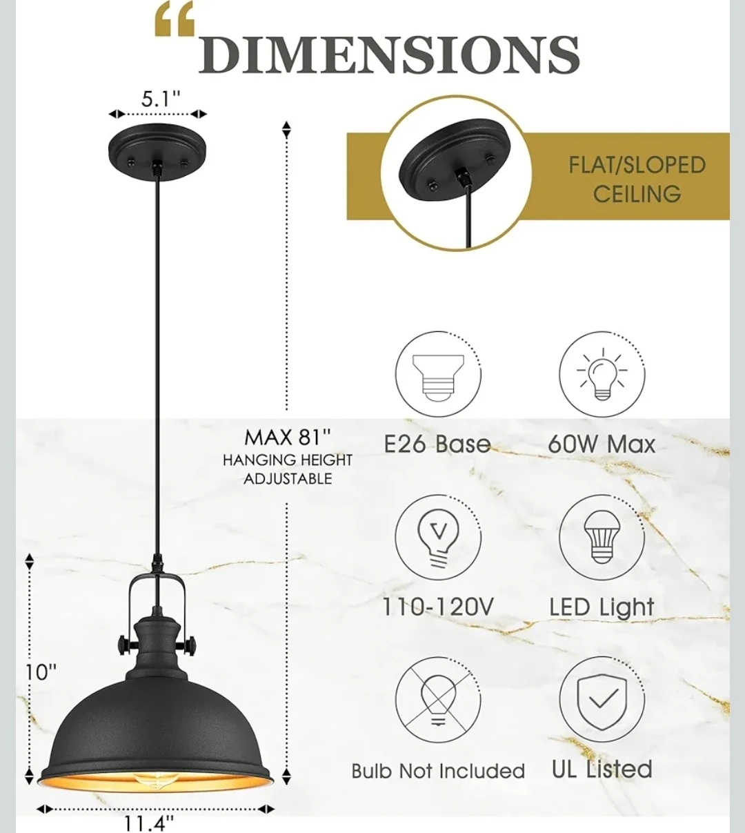 Matte Black Farmhouse Pendant Light Fixture - photo 3