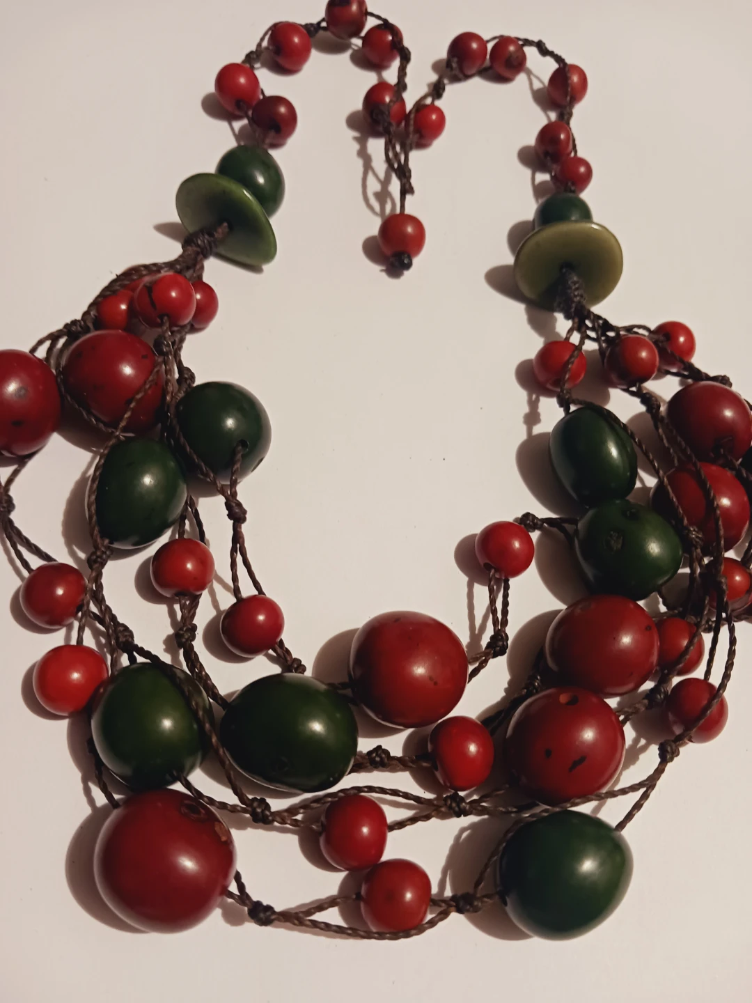 Red and Green Beaded Statement Necklace - photo 2