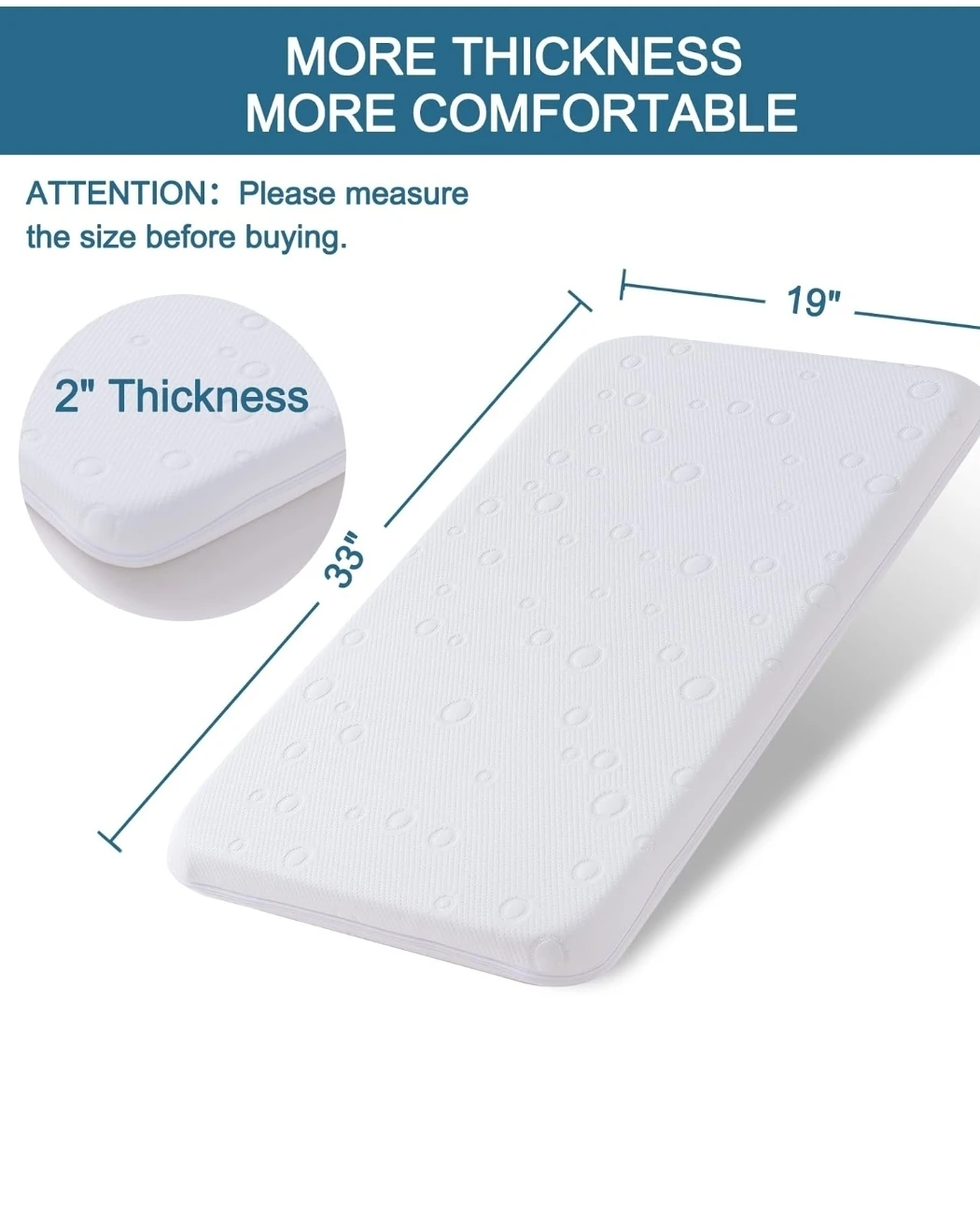 White Bath Mat - 33" x 19" x 2"