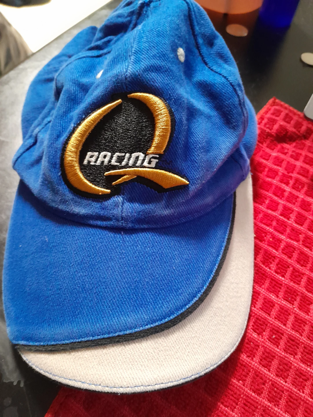 Adult Blue Racing Hat with Canadian Flag