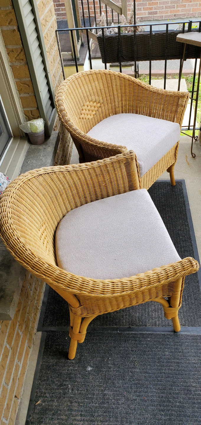 Wicker Accent Chairs with Cushions (Set of 2) - photo 2