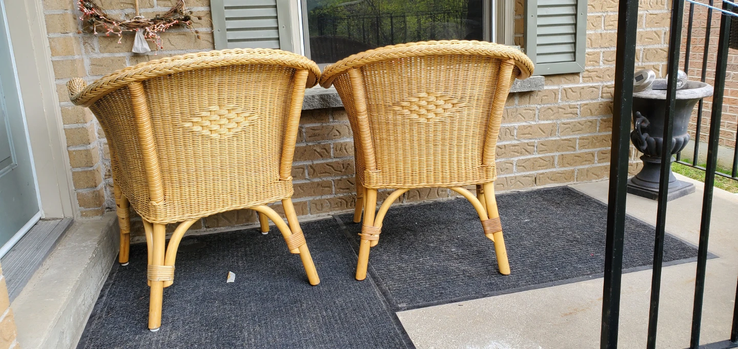 Wicker Accent Chairs with Cushions (Set of 2) - photo 3