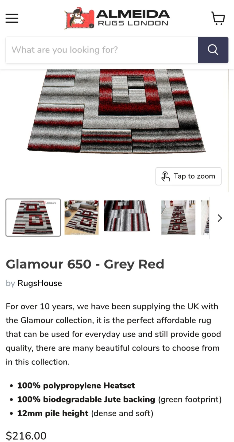 Red and Grey Area Rug - photo 5