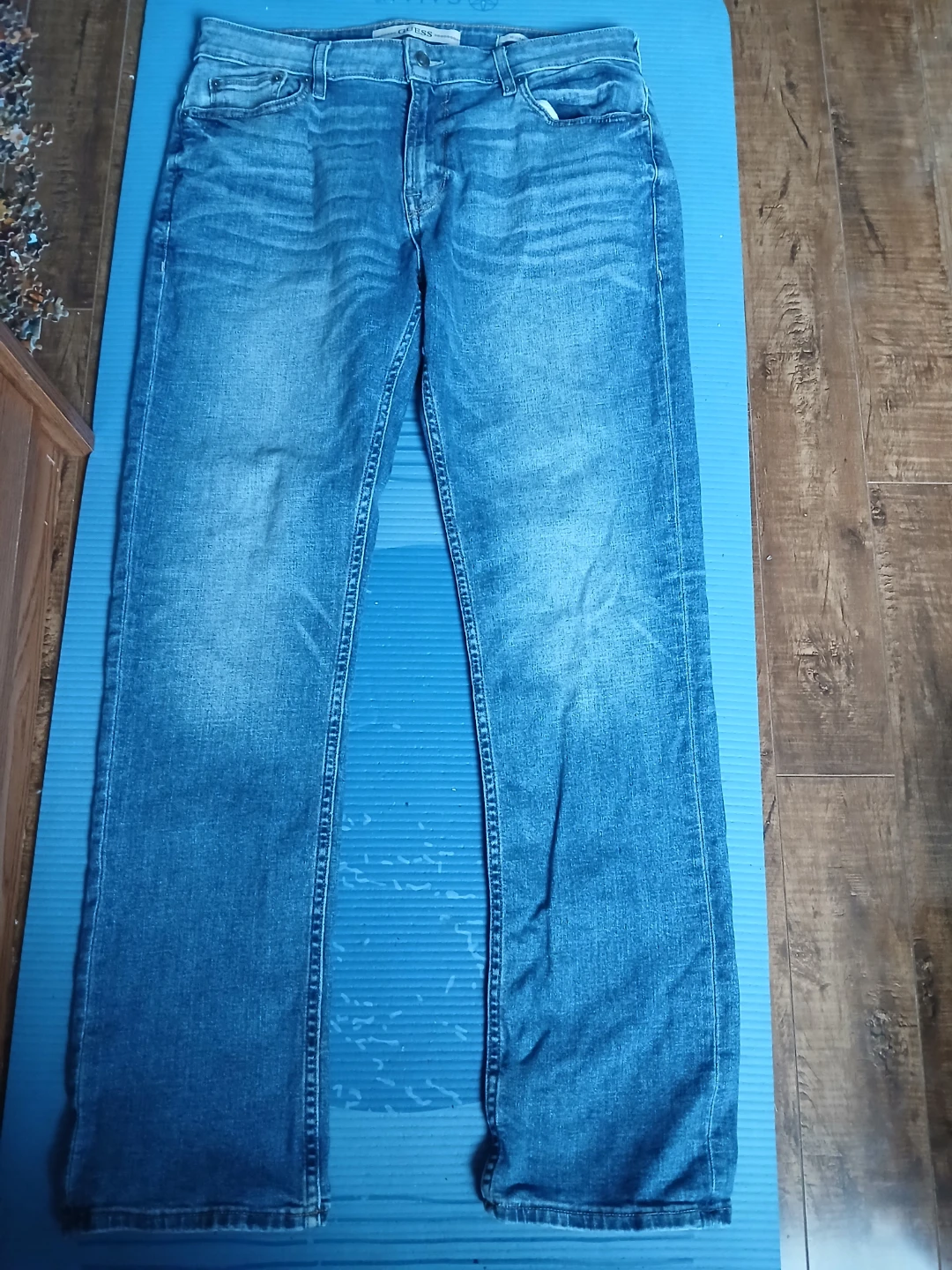 Guess Regular Straight Jeans - Blue - Men's Size 33x32