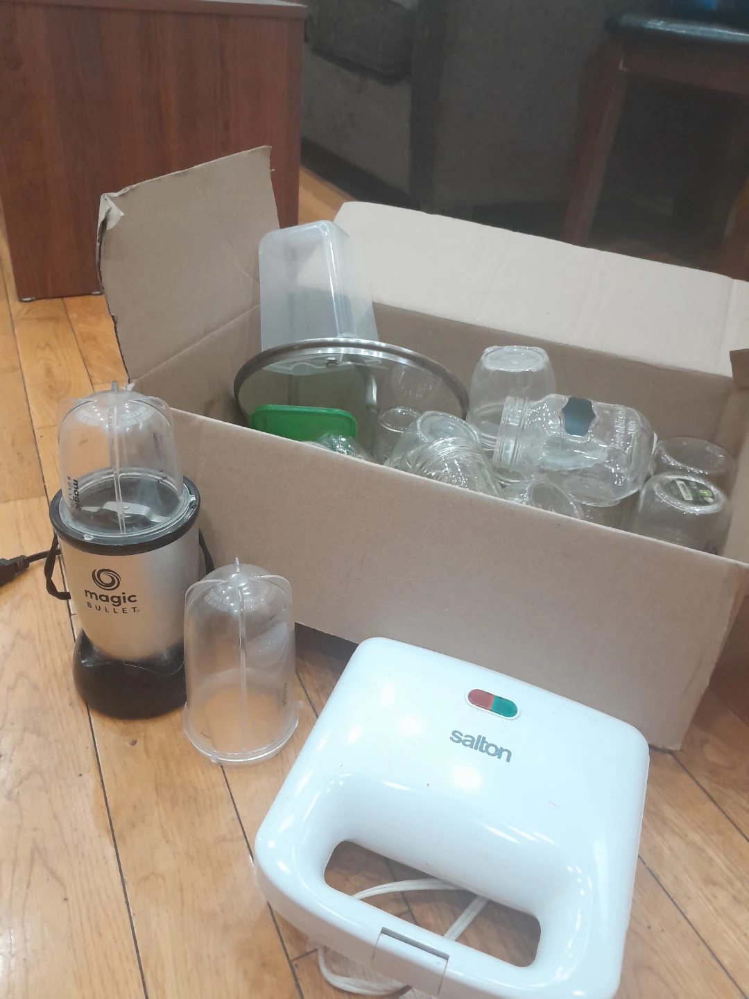 Magic Blender and Salton Sandwich Maker canisters all for $30