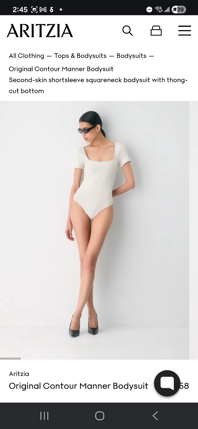 Aritzia Original Contour Manner Bodysuit