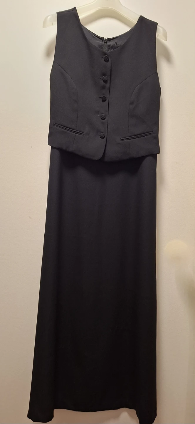 Black Vest Style Maxi Dress