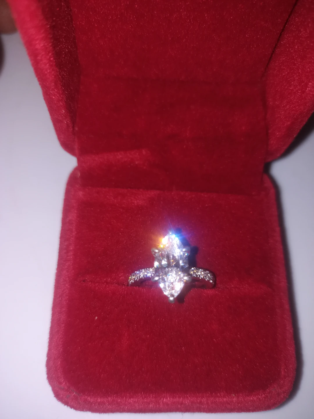 Marquise Shaped Synthetic Stone Ring - Size 3