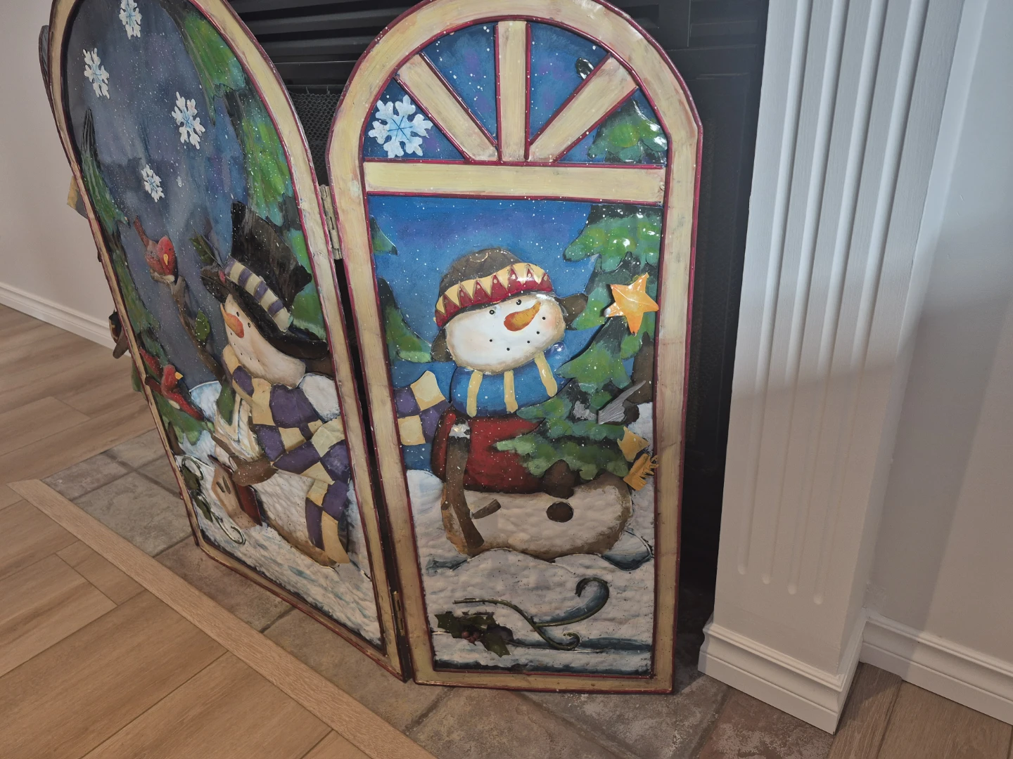 3-Panel Snowman Fireplace Screen - photo 3