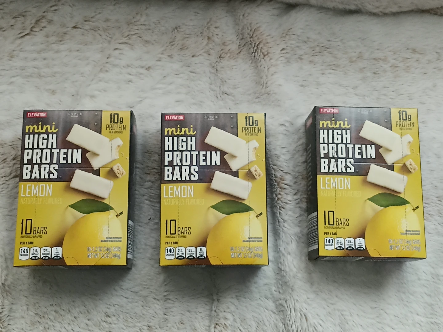 Elevation Mini High Protein Bars - Lemon Flavour (3 x 10 bars)