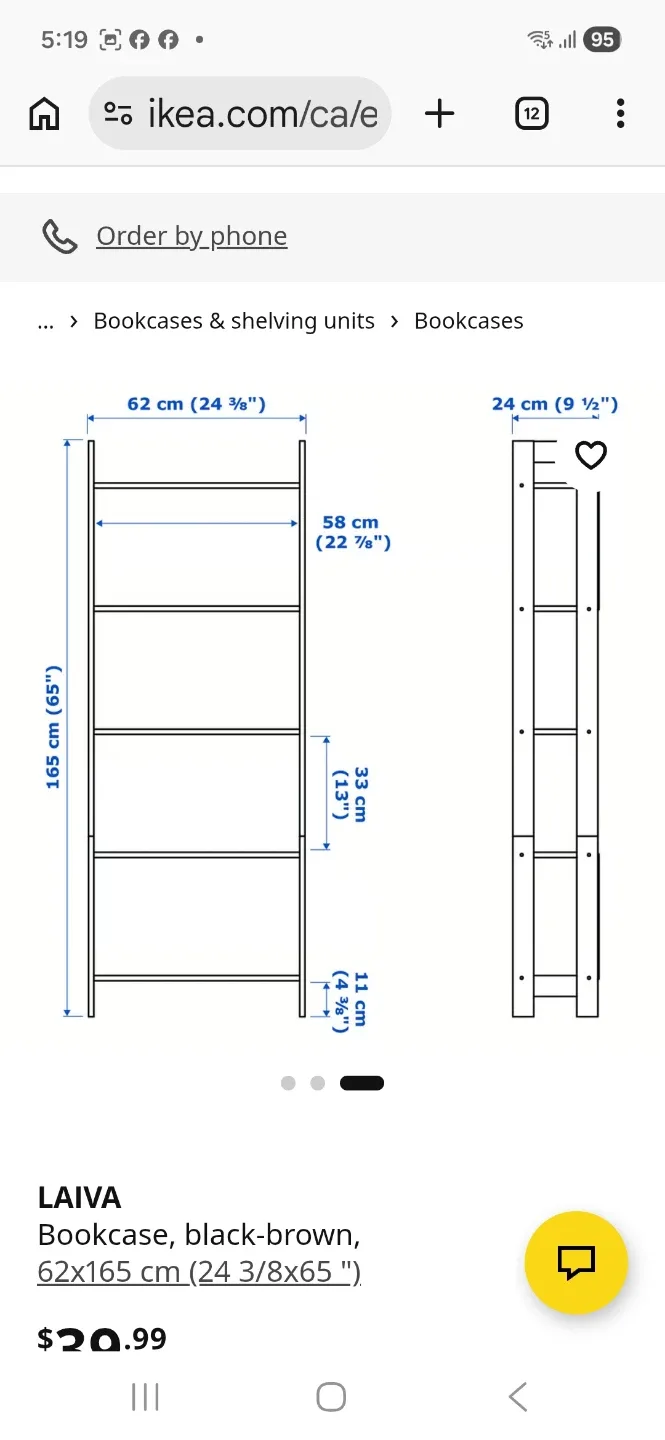 IKEA LAIVA Bookcase, black-brown, 62x165 cm - photo 4