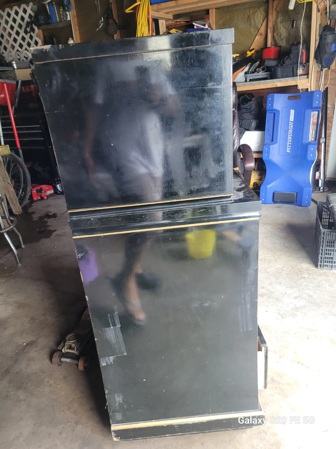 Vintage Black Dresser with Gold Trim - photo 2