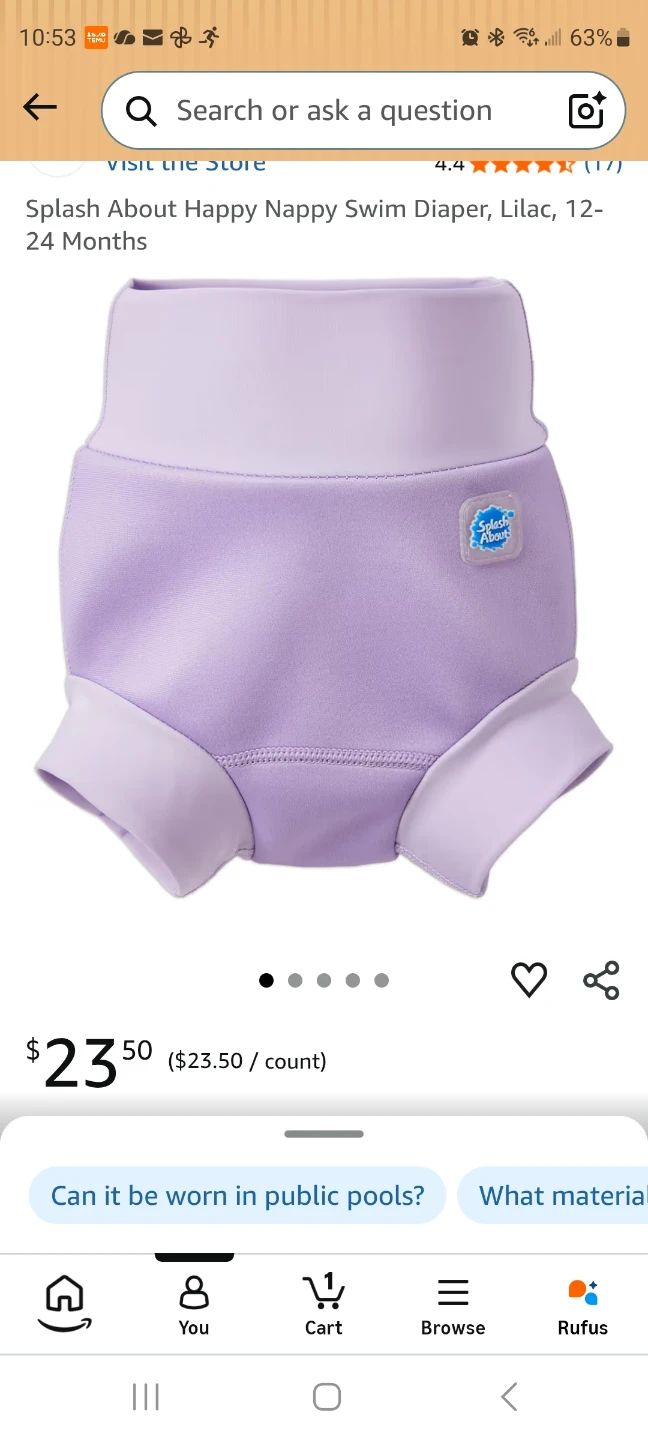 Splash About Happy Nappy Swim Diaper - Lilac - photo 5