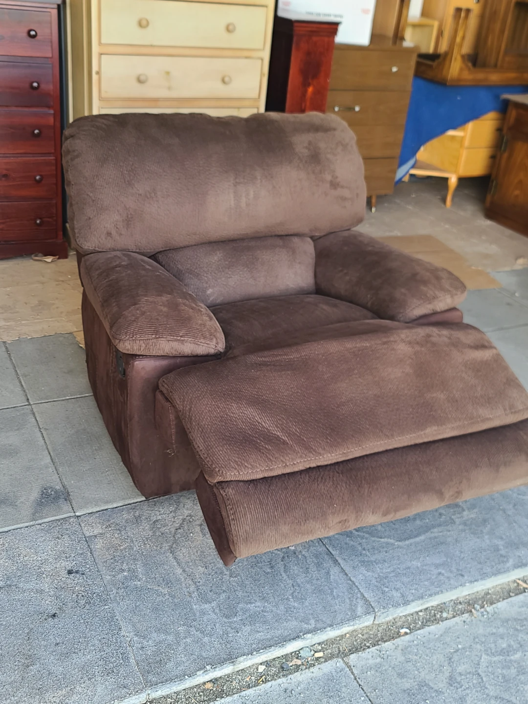 Brown Corduroy Rocker Recliner Chair - photo 2