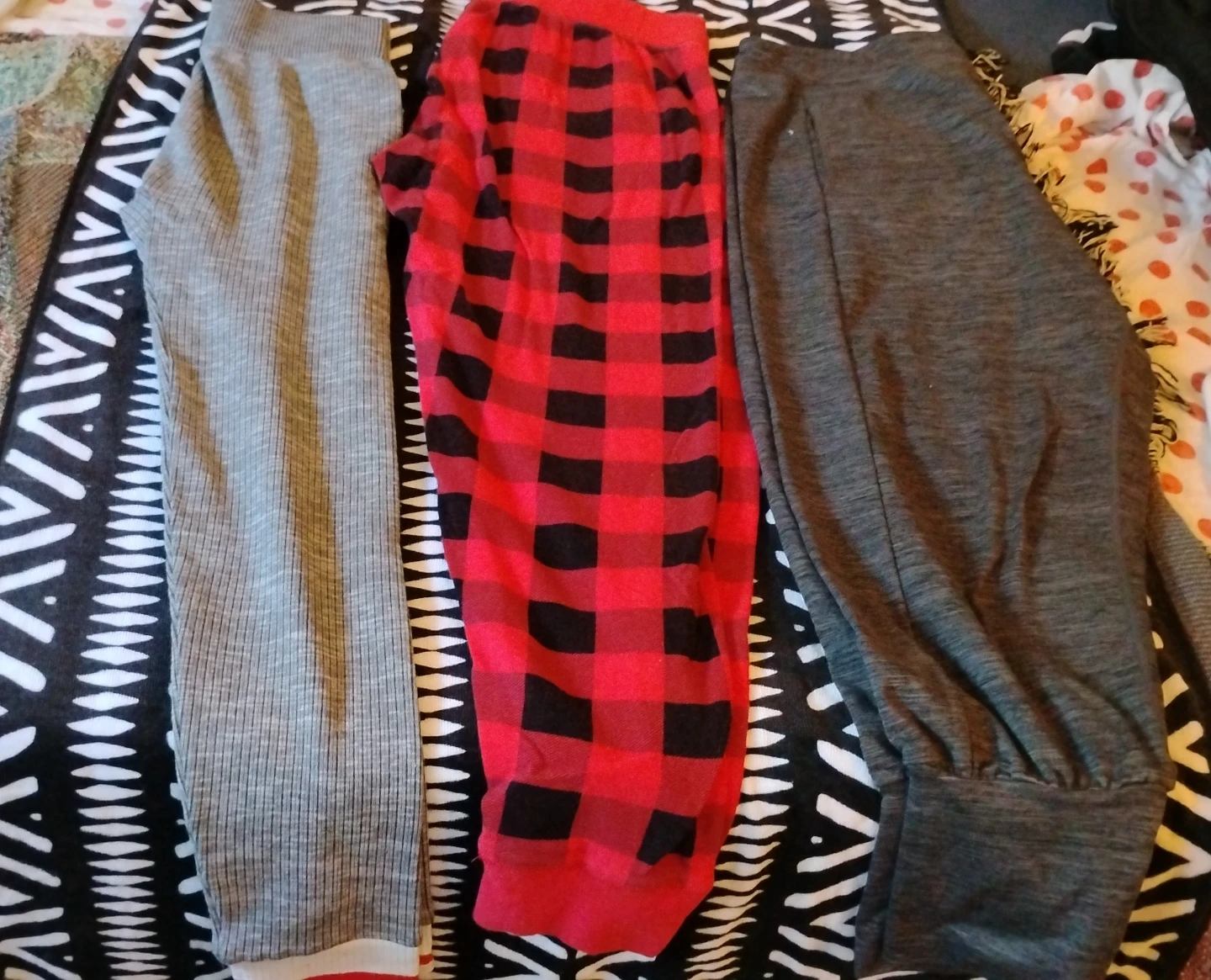 Women's Pajama Pants Lot - Red Plaid & Grey