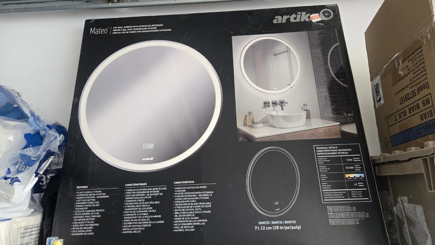 Brand new Artika Mateo 28” LED bathroom mirror – still sealed