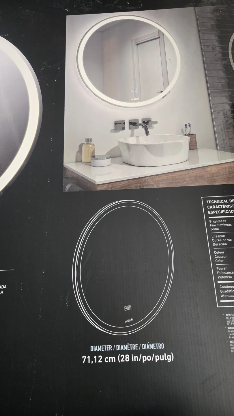 Brand new Artika Mateo 28” LED bathroom mirror – still sealed - photo 2