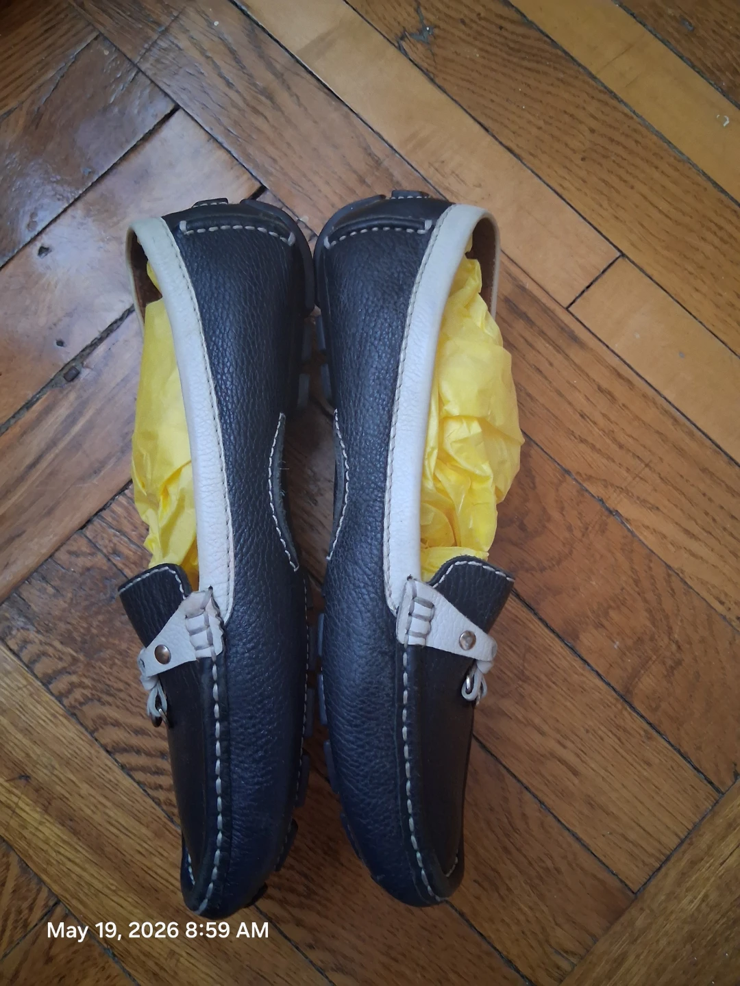 Navy Blue Italian Leather Driving Moccasins - photo 2