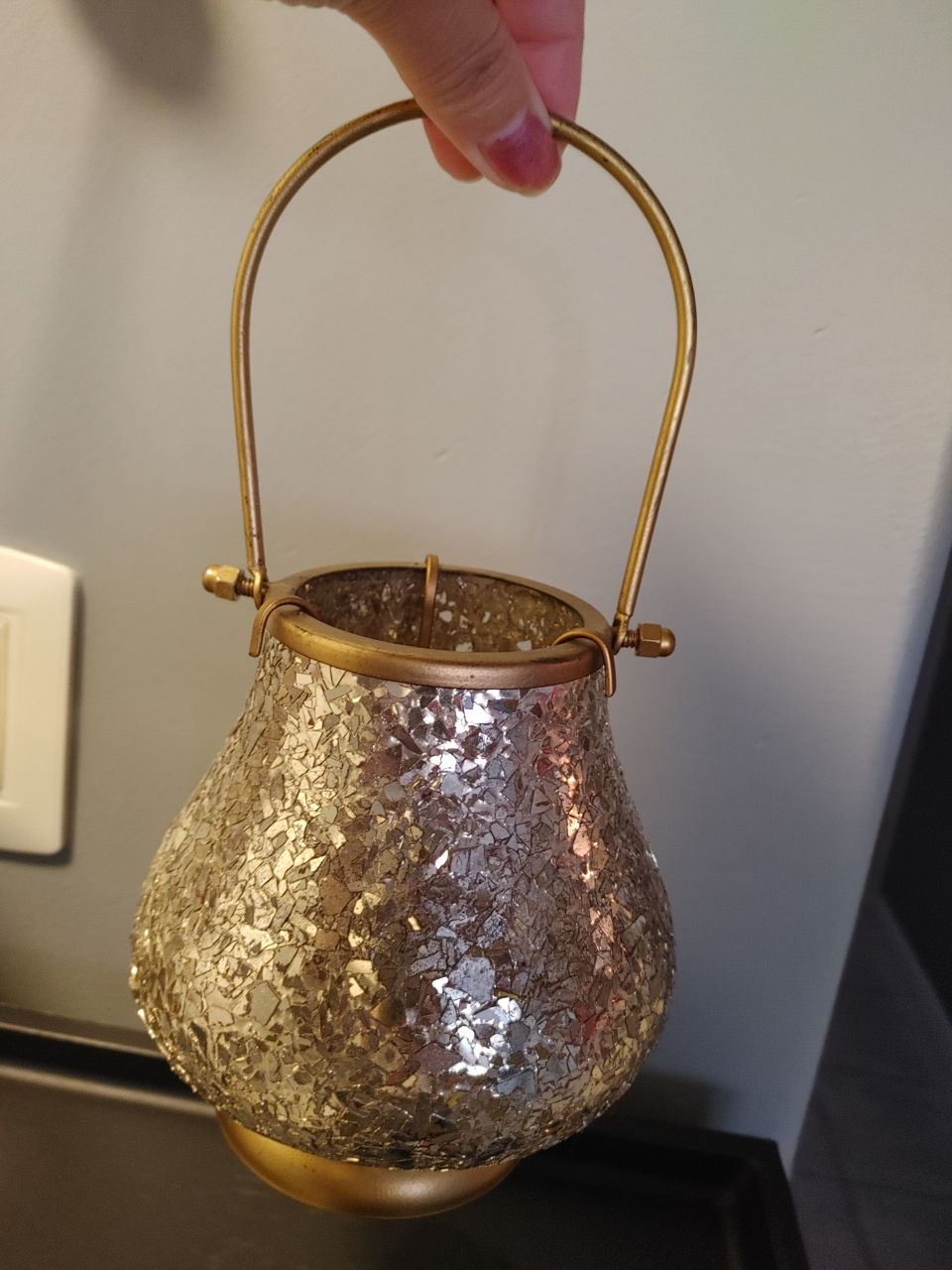 Mosaic Glass Lantern Candle Holder - photo 2