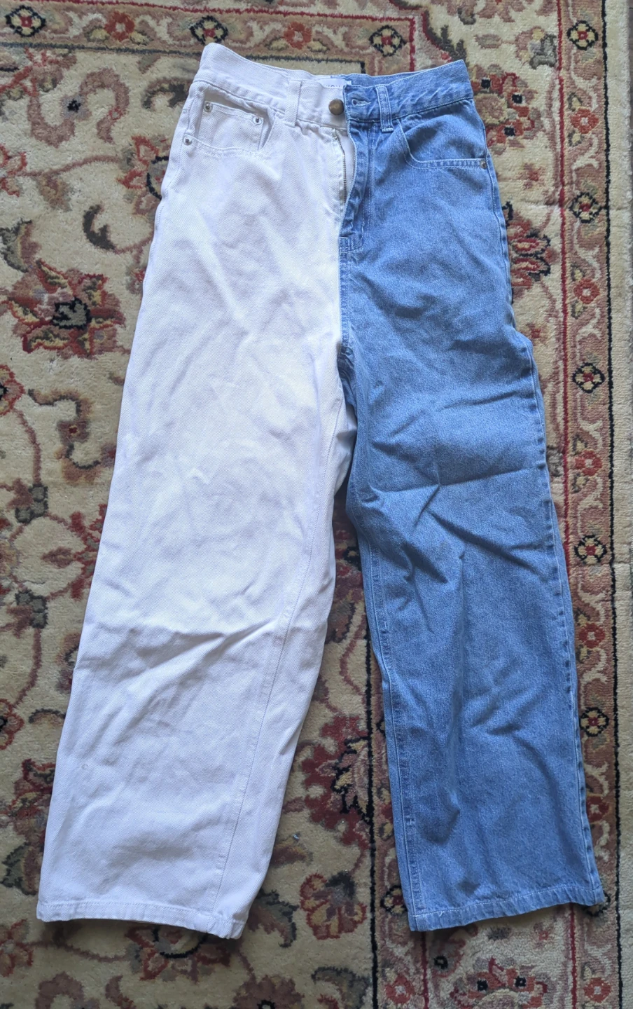 Two-Tone Denim Jeans